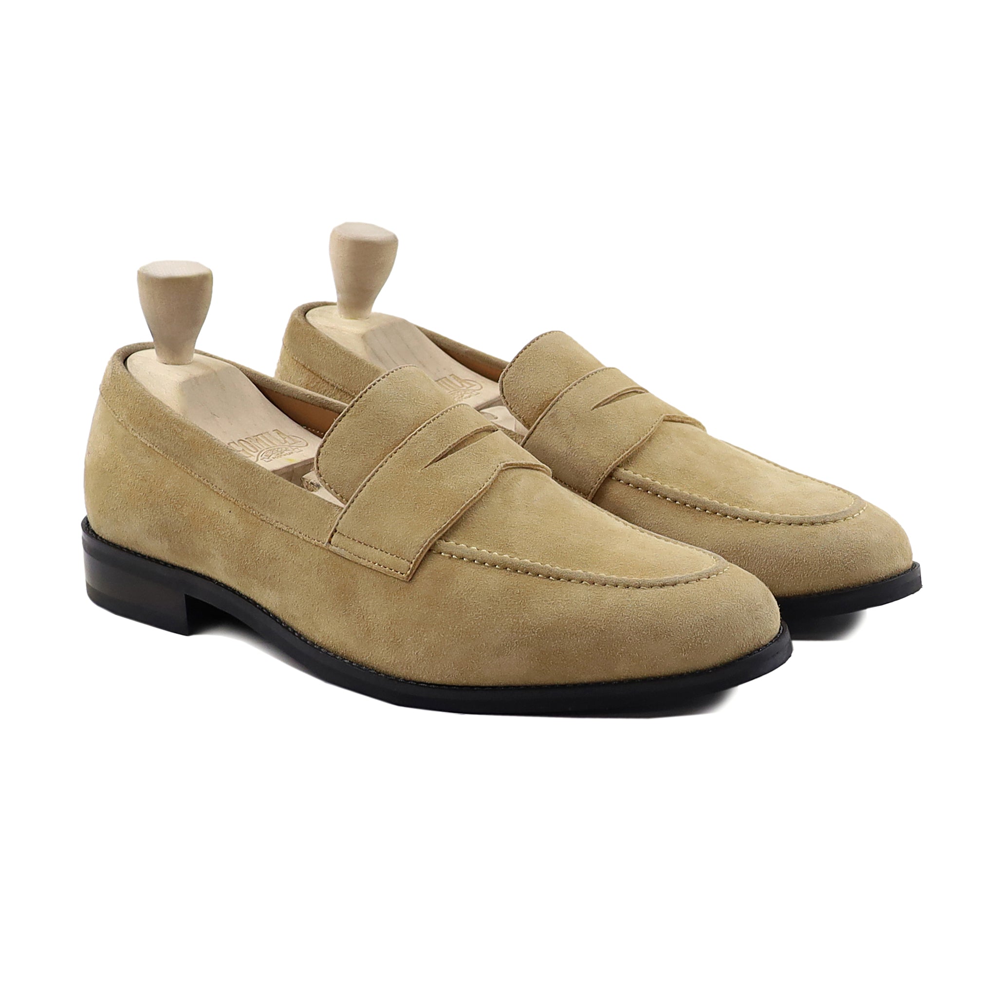 Metallo - Men's Tan Kid Suede Loafer