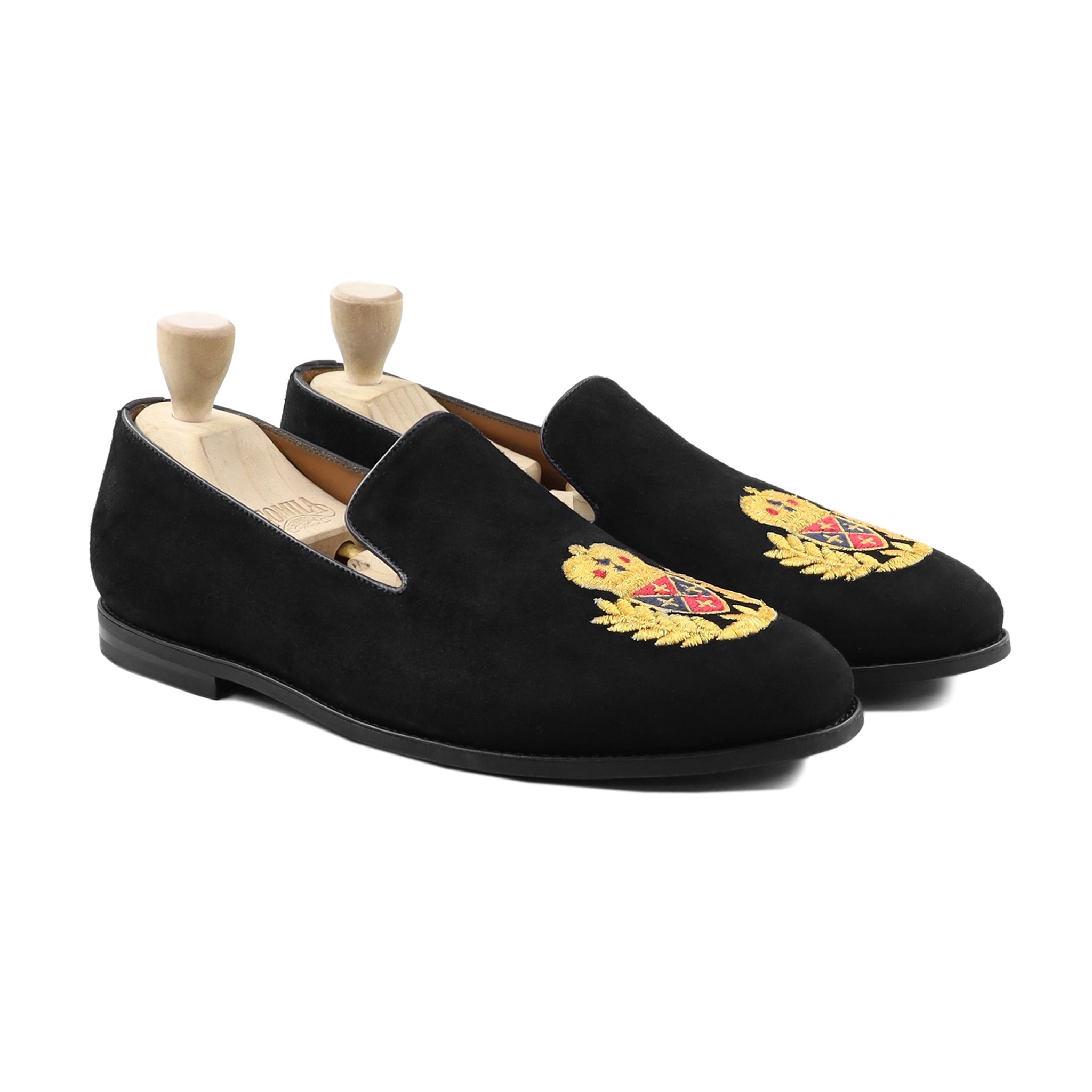 Akuza - Men's Black Kid Suede Loafer