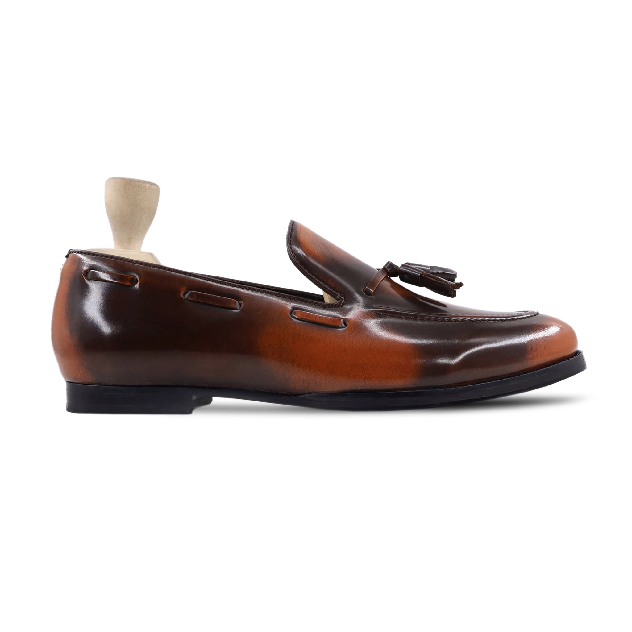 Kawena - Burnished Tan Box Leather High Shine Loafer