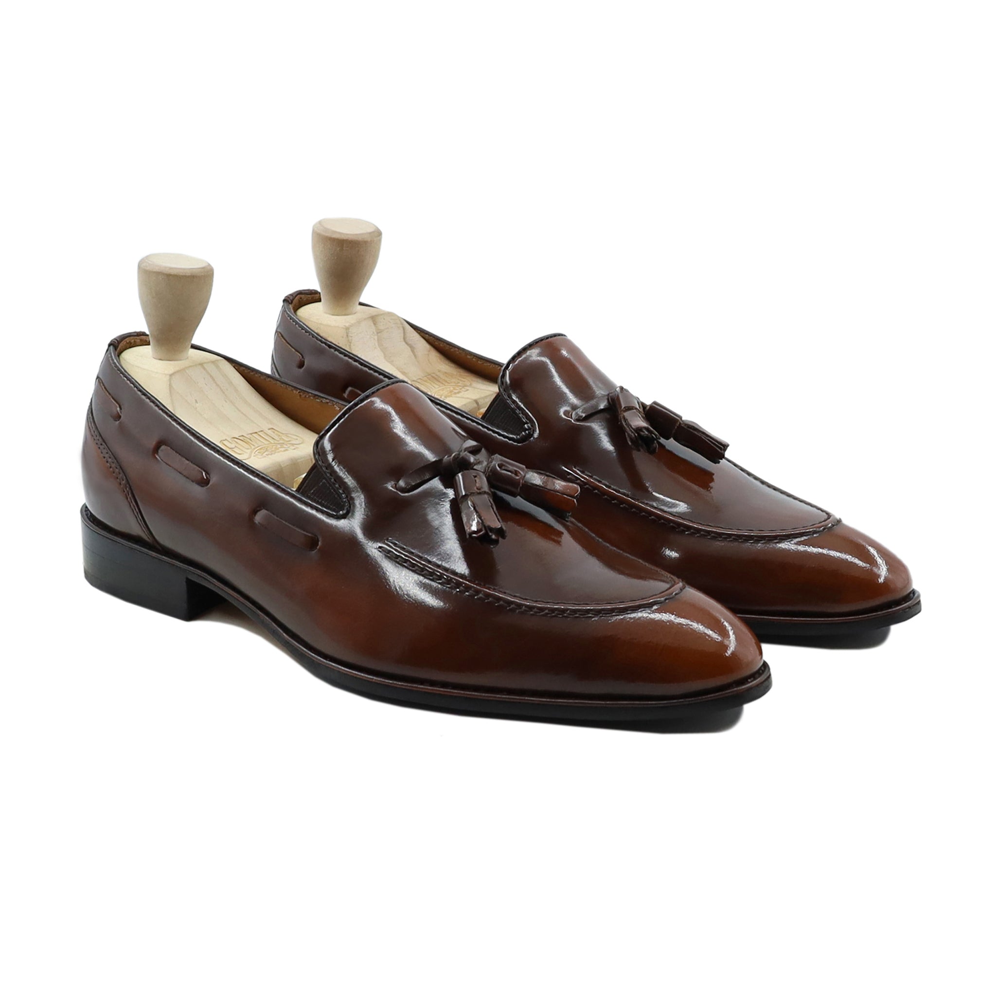 Syracuse - Men's Brown Box Leather High Shine Loafer