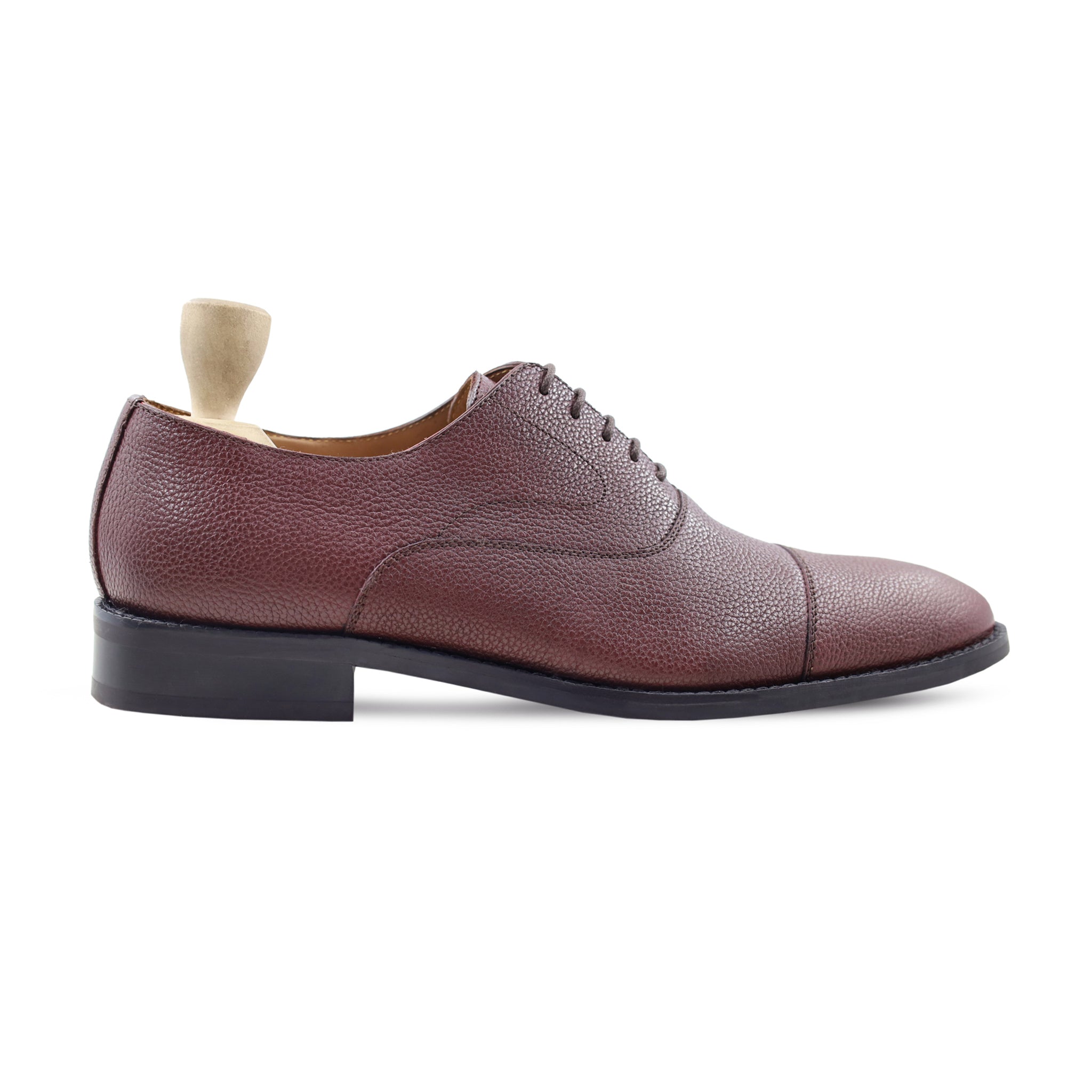 Warsaw - Men's Oxblood Pebble Grain Leather Oxford Shoe