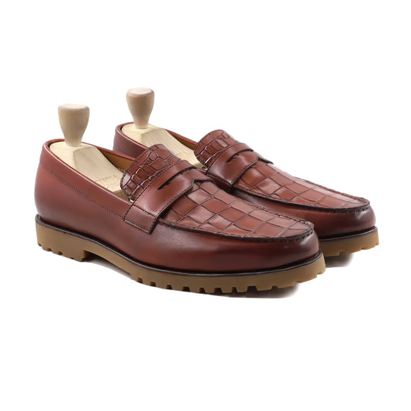 Caleb - Men's Reddish Brown Calf Leather Loafer