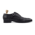 Tracey - Men's Black Pebble Grain Double Monkstrap