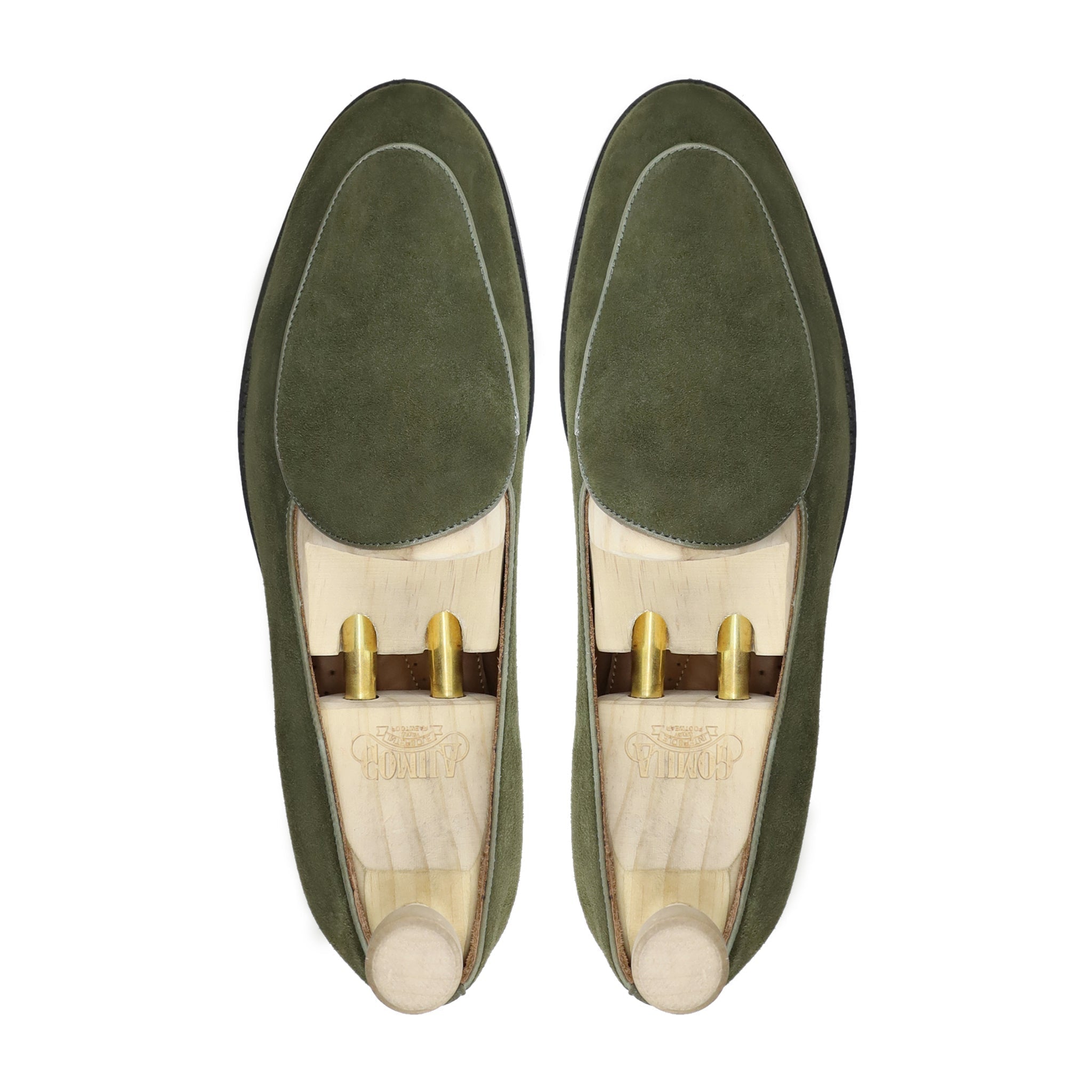 Citrine - Men's Olive Green Kid Suede Loafer