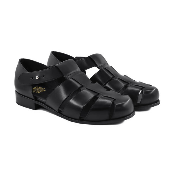 Jade - Men's Black Calf Leather Sandal