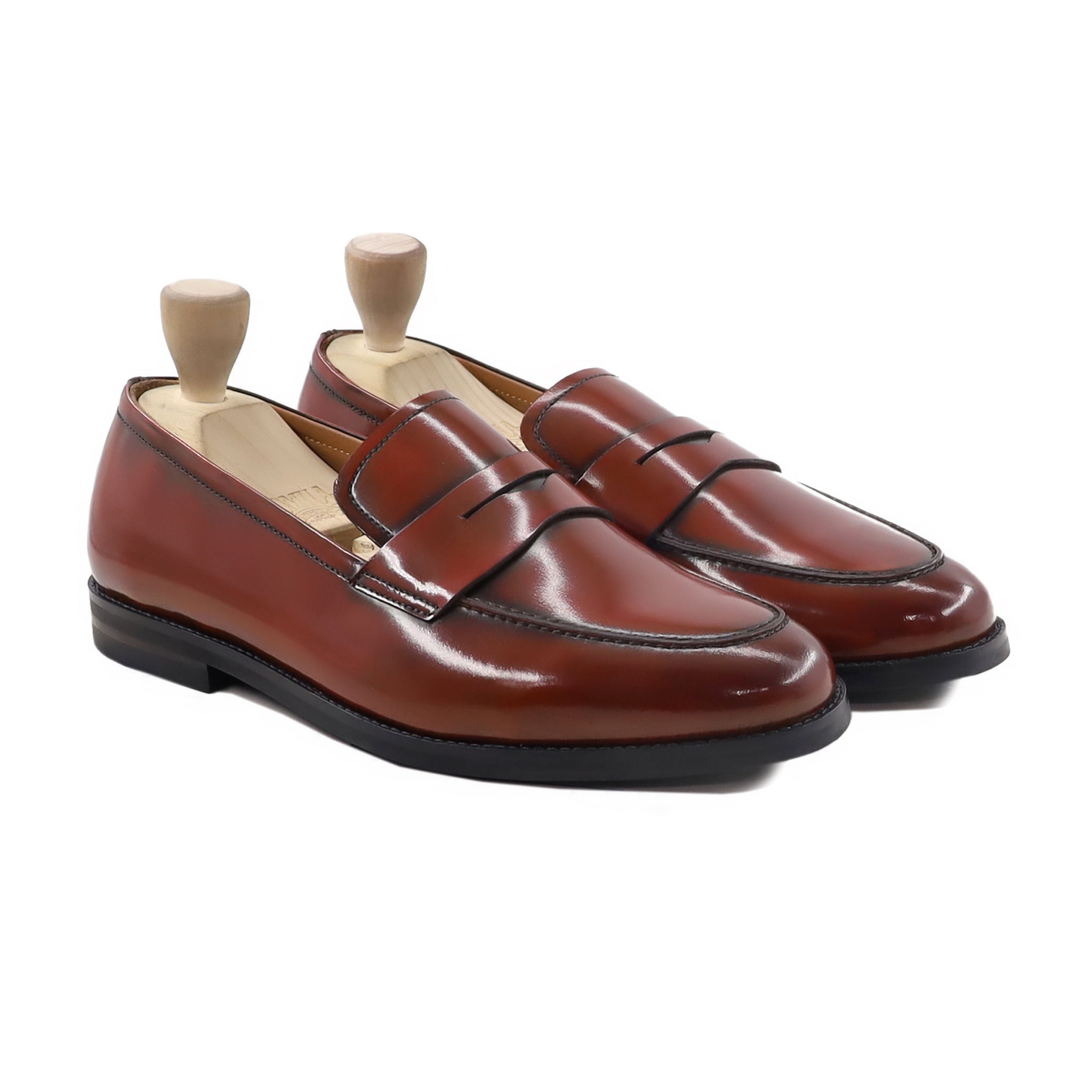 Moriah - Men's Oxblood Box Leather High Shine Loafer