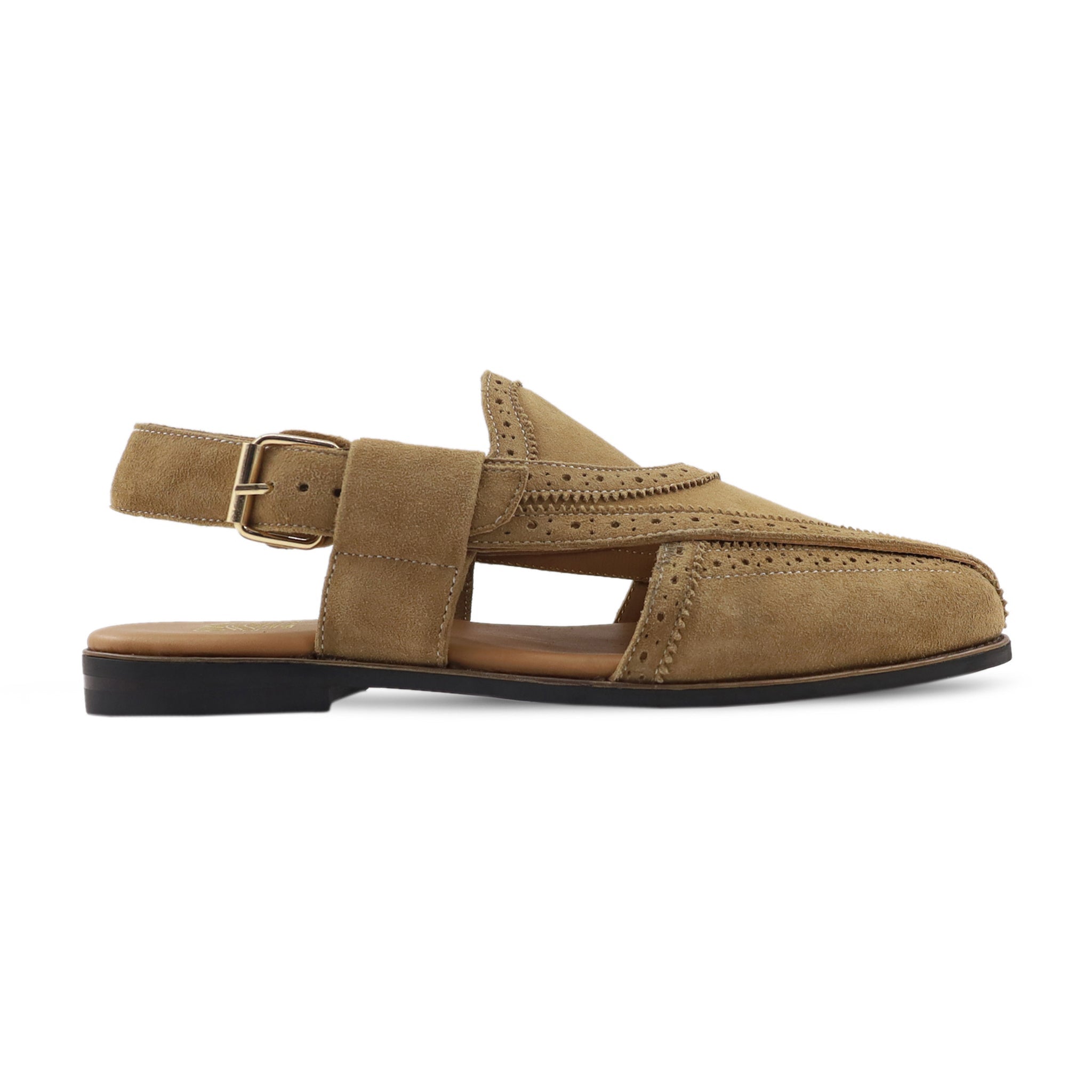 Tupac - Men's Camel Kid Suede Sandal