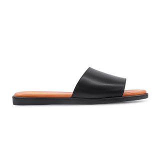 Clovis - Ladies Black Calf Leather Slipper