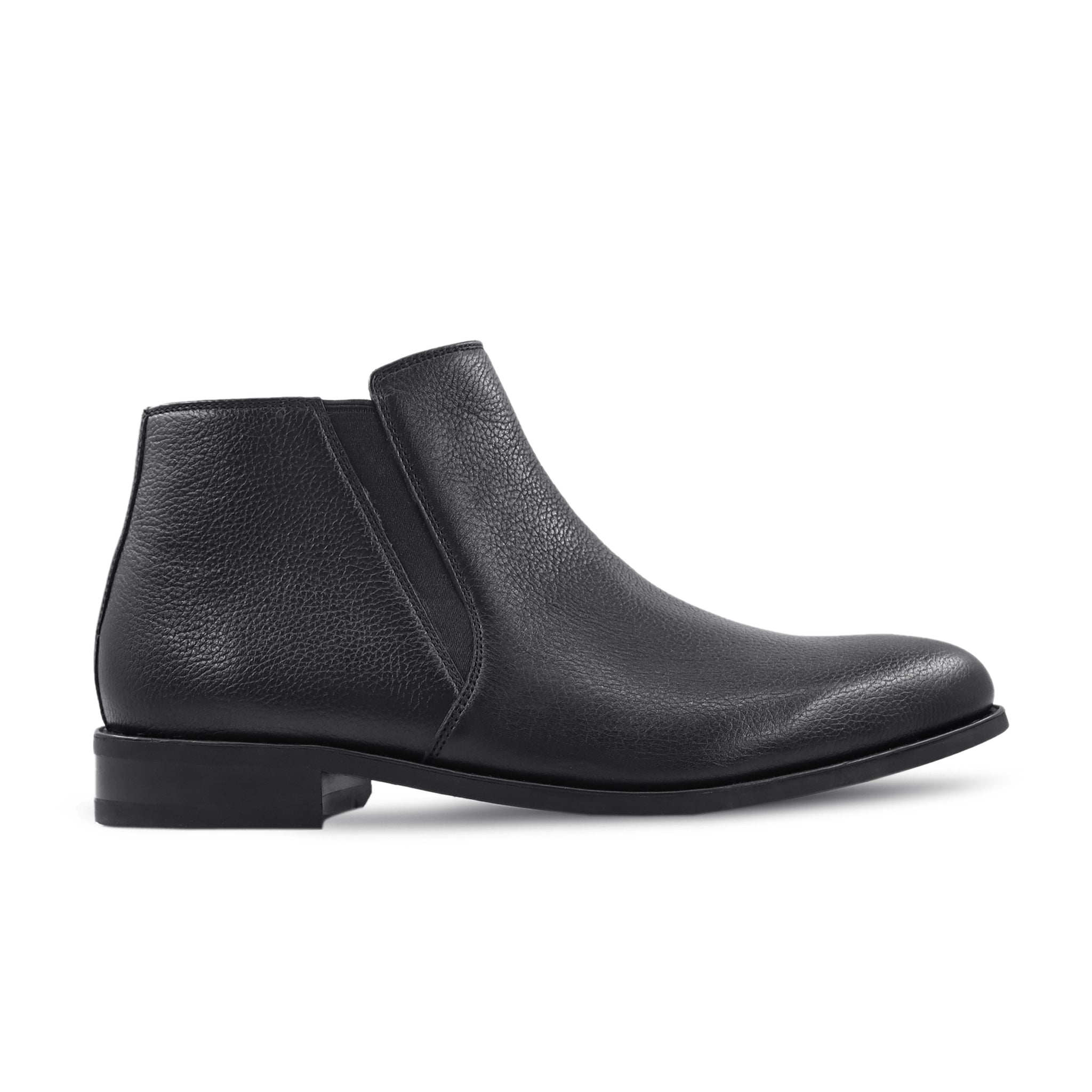 Deja - Men's Black Pebble Grain Leather Chelsea Boot