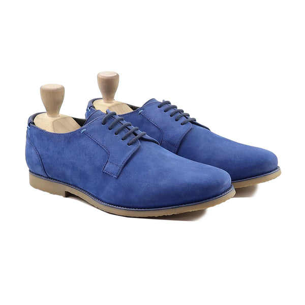 Candido - Men's Blue Kid Suede Derby Shoe