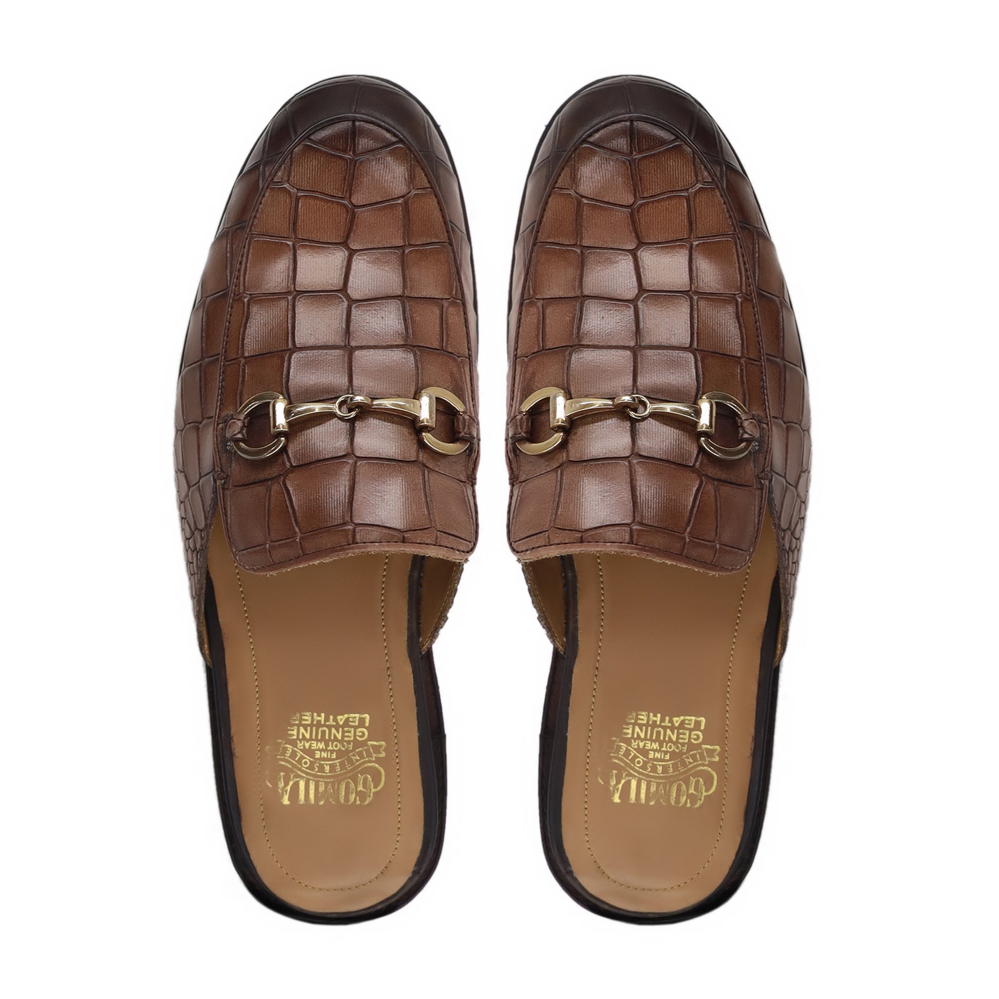 Percival - Men's Burnished Brown Calf Leather Slipper