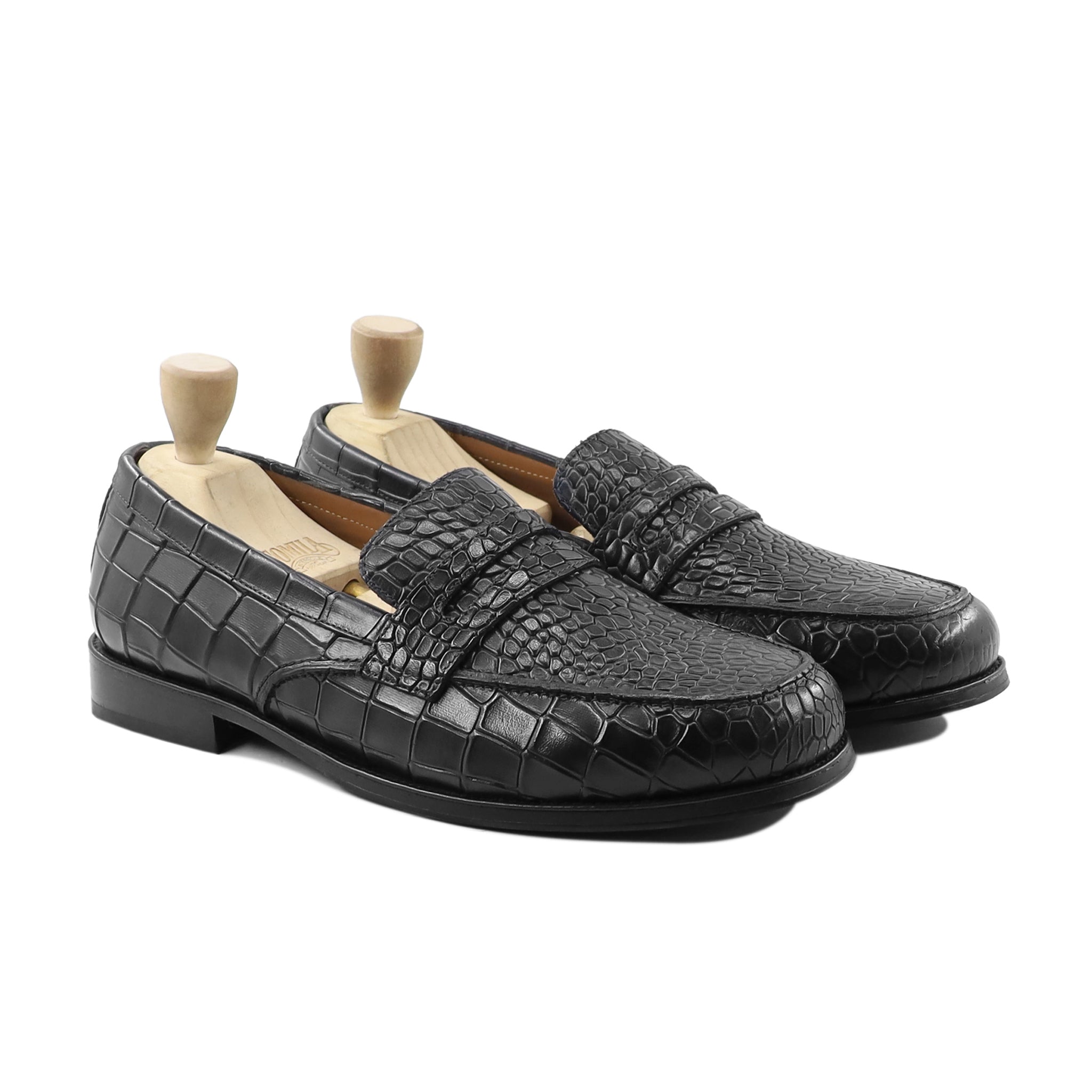 Aleck - Men's Black Calf Leather Loafer