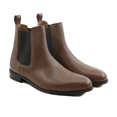 Mellow - Men's Brown Pebble Grain Chelsea Boot