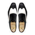 Josh - Men's Black and White Calf Leather Oxford Shoe