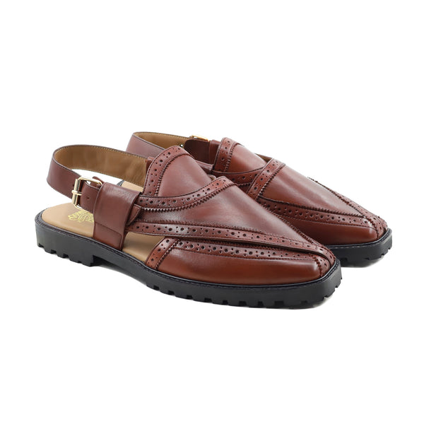 Harstad - Men's Reddish Brown Calf Leather Sandal