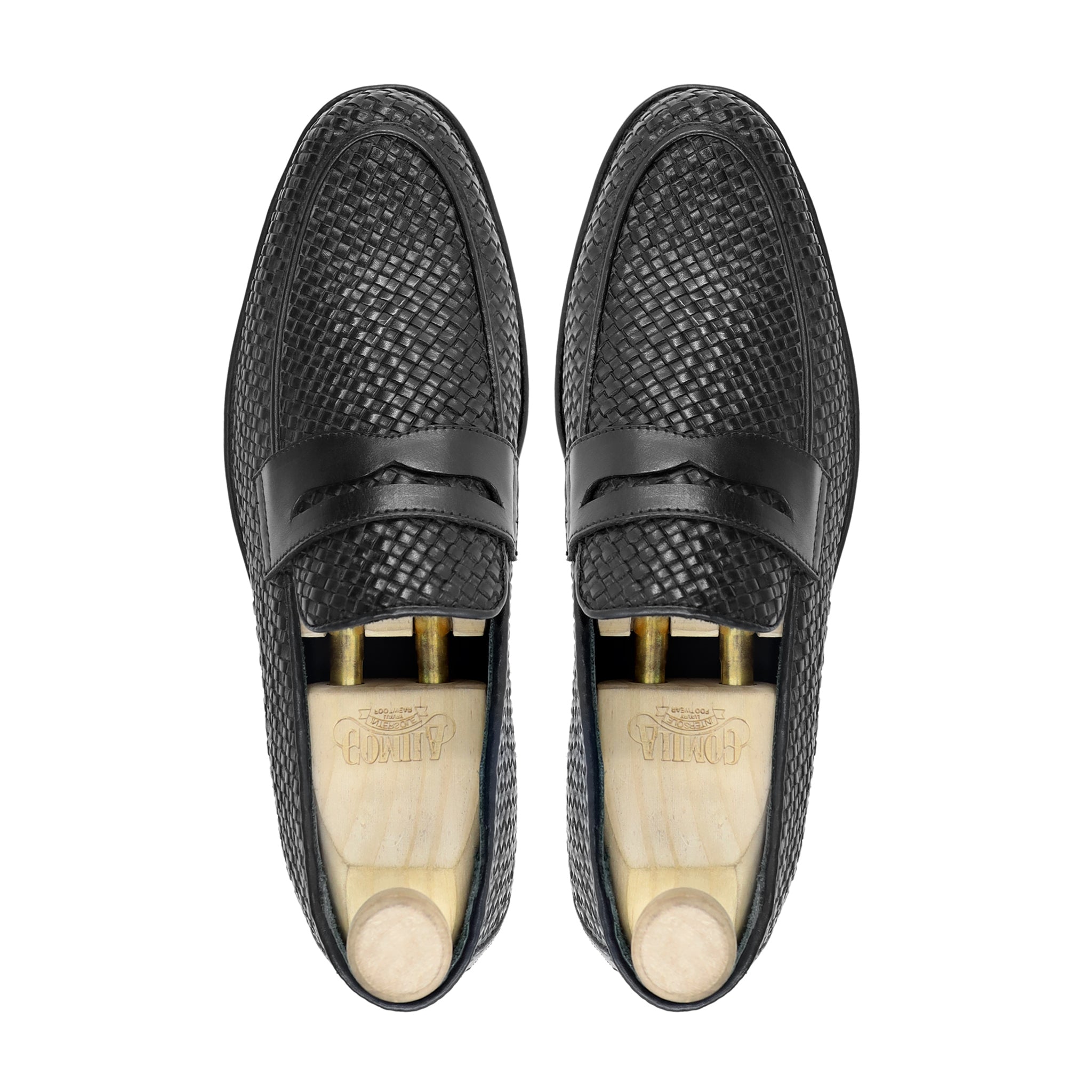 Rybnik - Men's Black Hand Woven Calf Leather Loafer