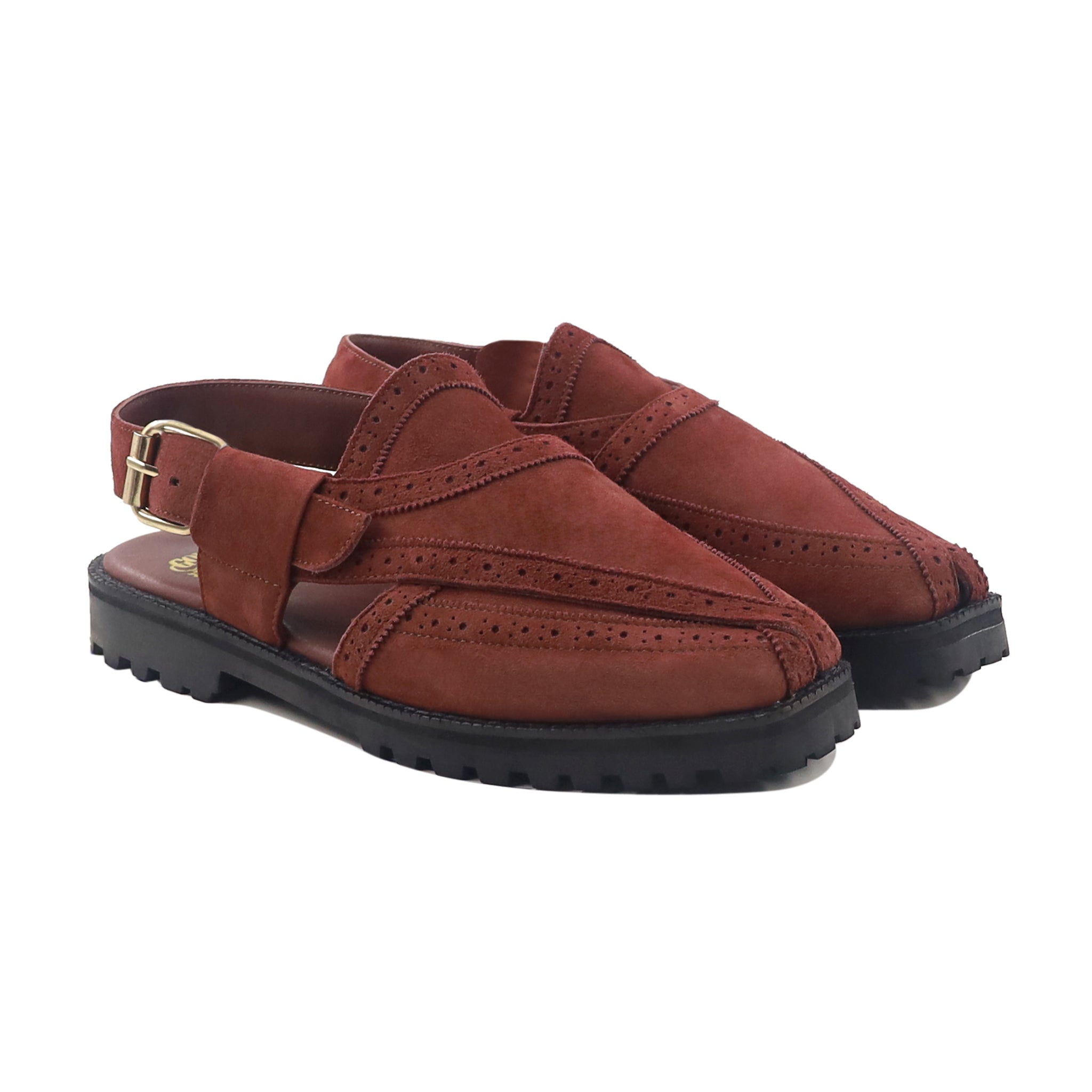 Amaris - Men's Oxblood Kid Suede Sandal