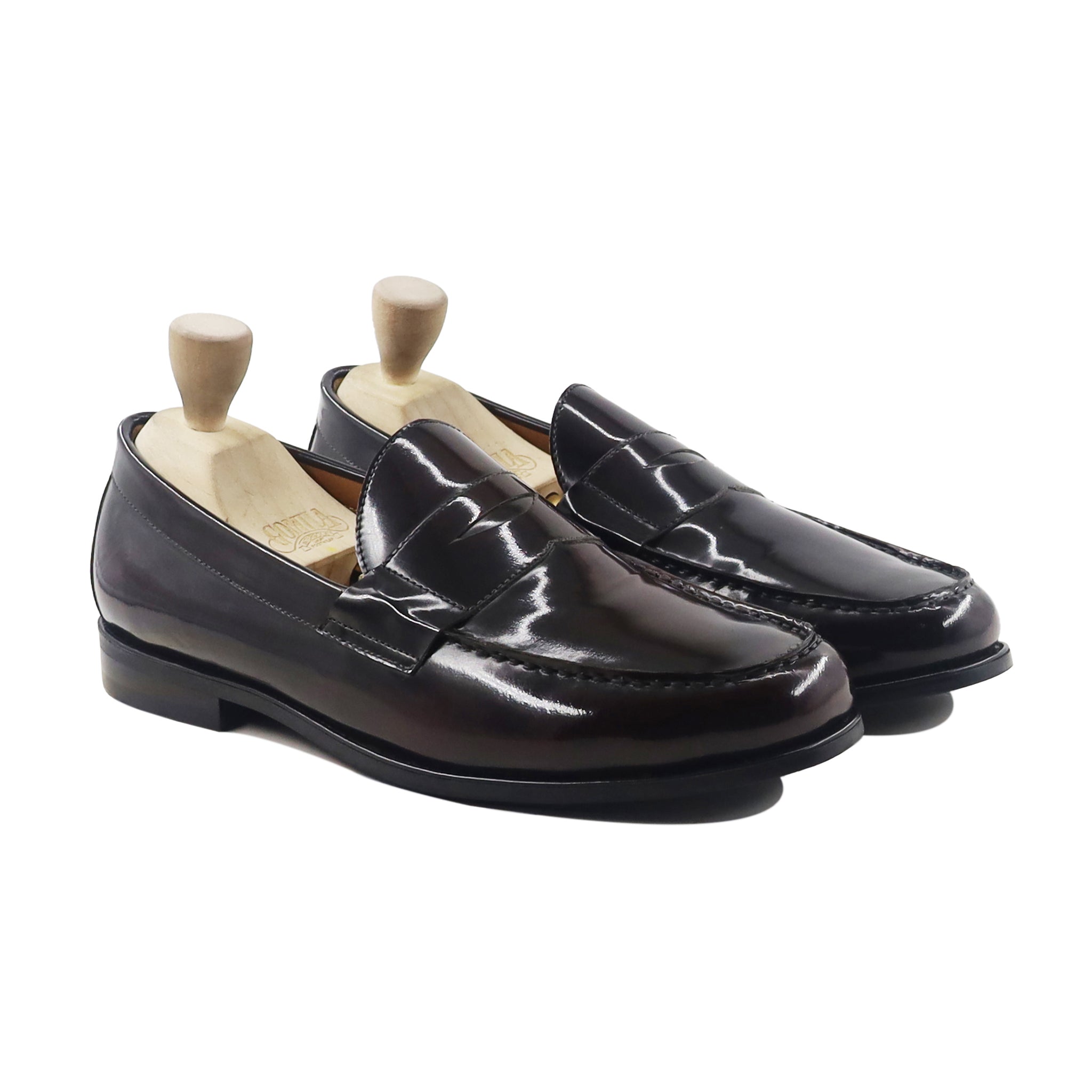 Sietal - Men's Dark Brown Box Leather High Shine Loafer