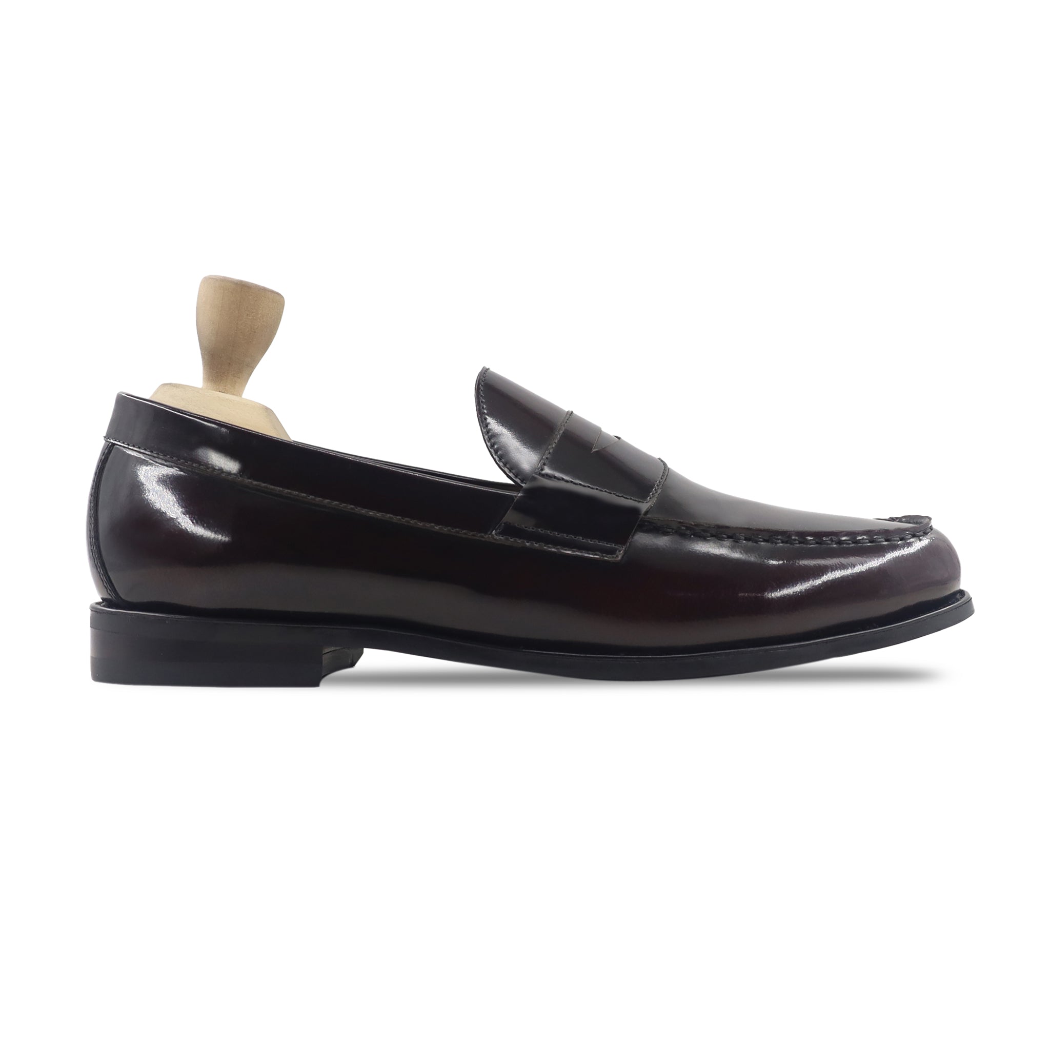 Sietal - Men's Dark Brown Box Leather High Shine Loafer