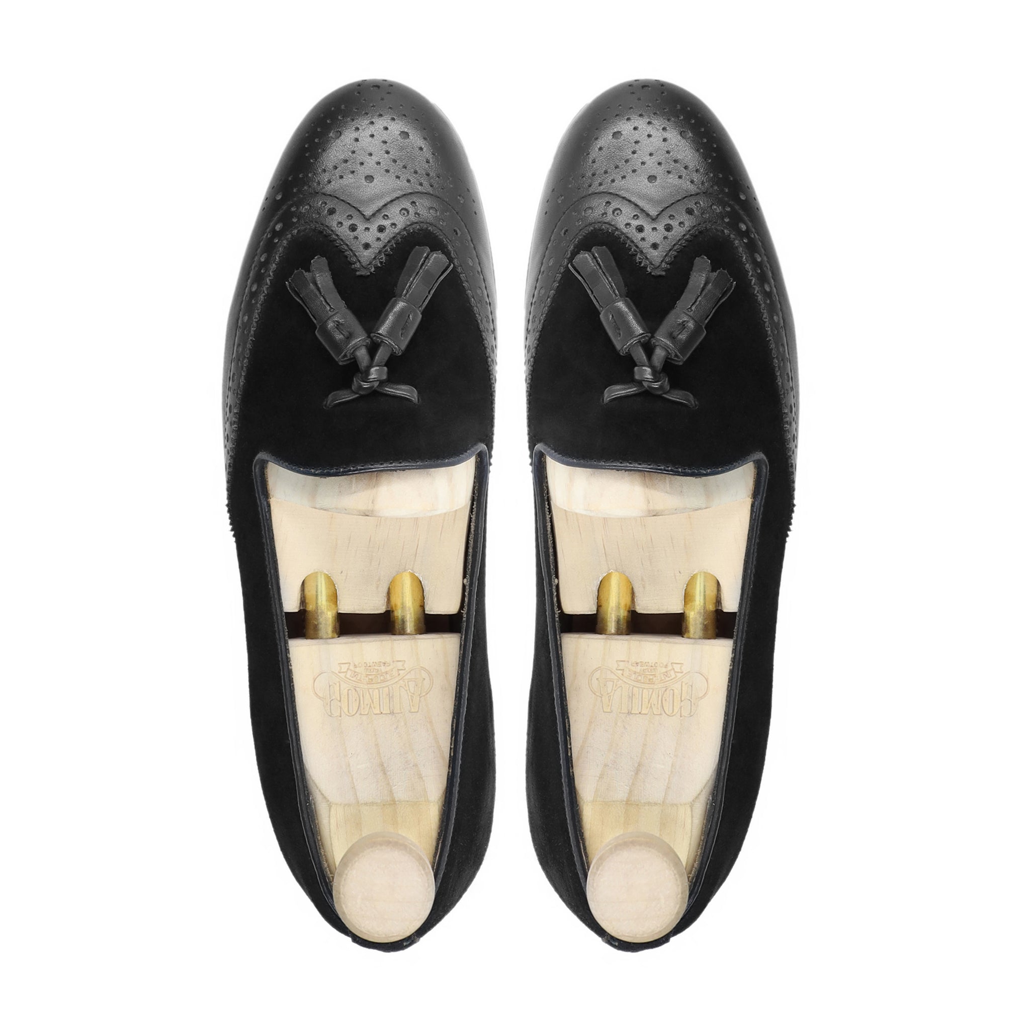 Minsk - Men's Black Calf Leather and Kid Suede Loafer