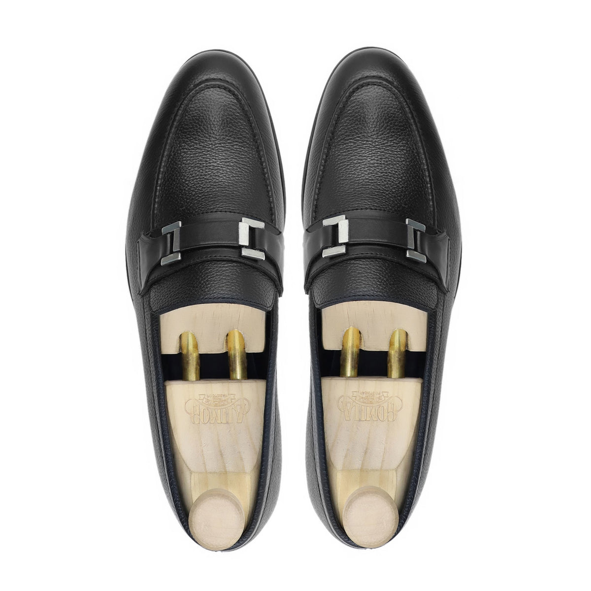 Espoo - Men's Black Pebble Grain Leather Loafer