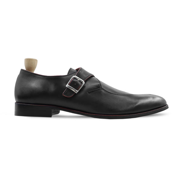 Helsingborg - Men's Black Calf Leather Single Monkstrap