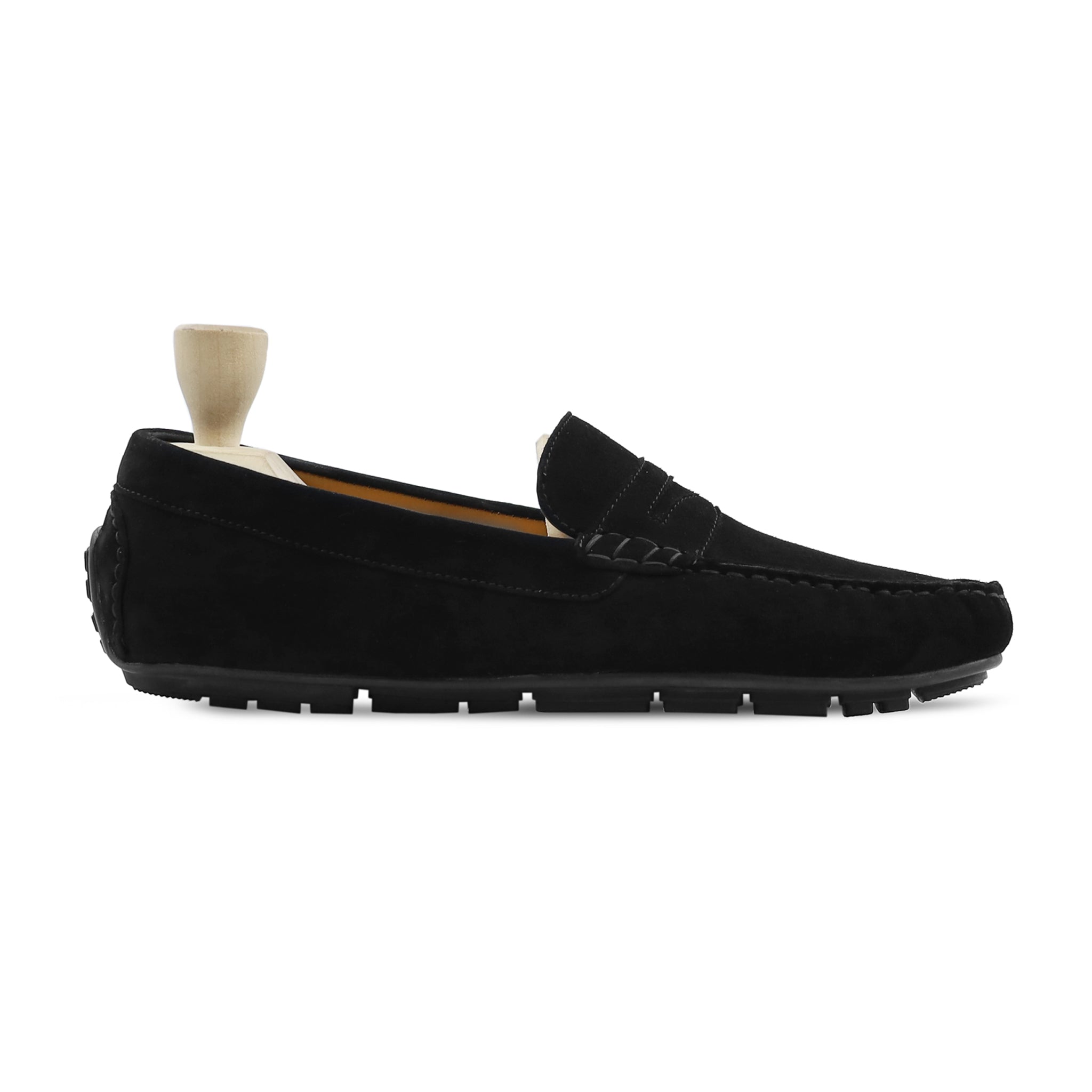 Cornwall - Men's Black Kid Suede Driver Shoe