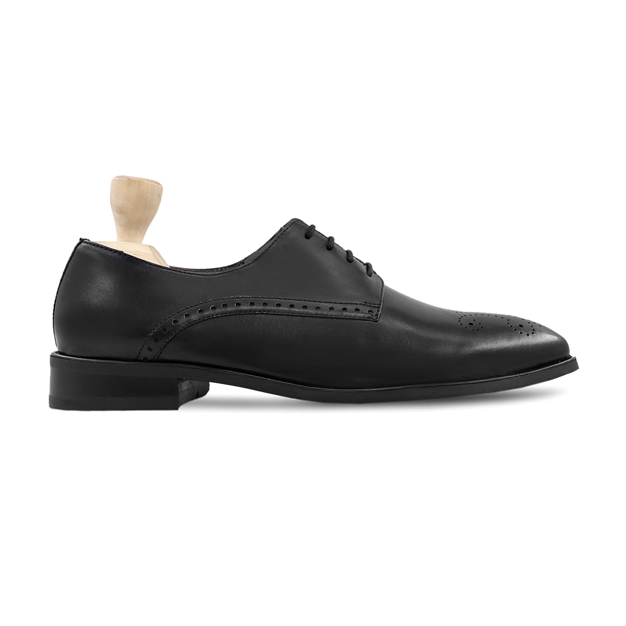 Ormoz - Men's Black Calf Leather Derby Shoe