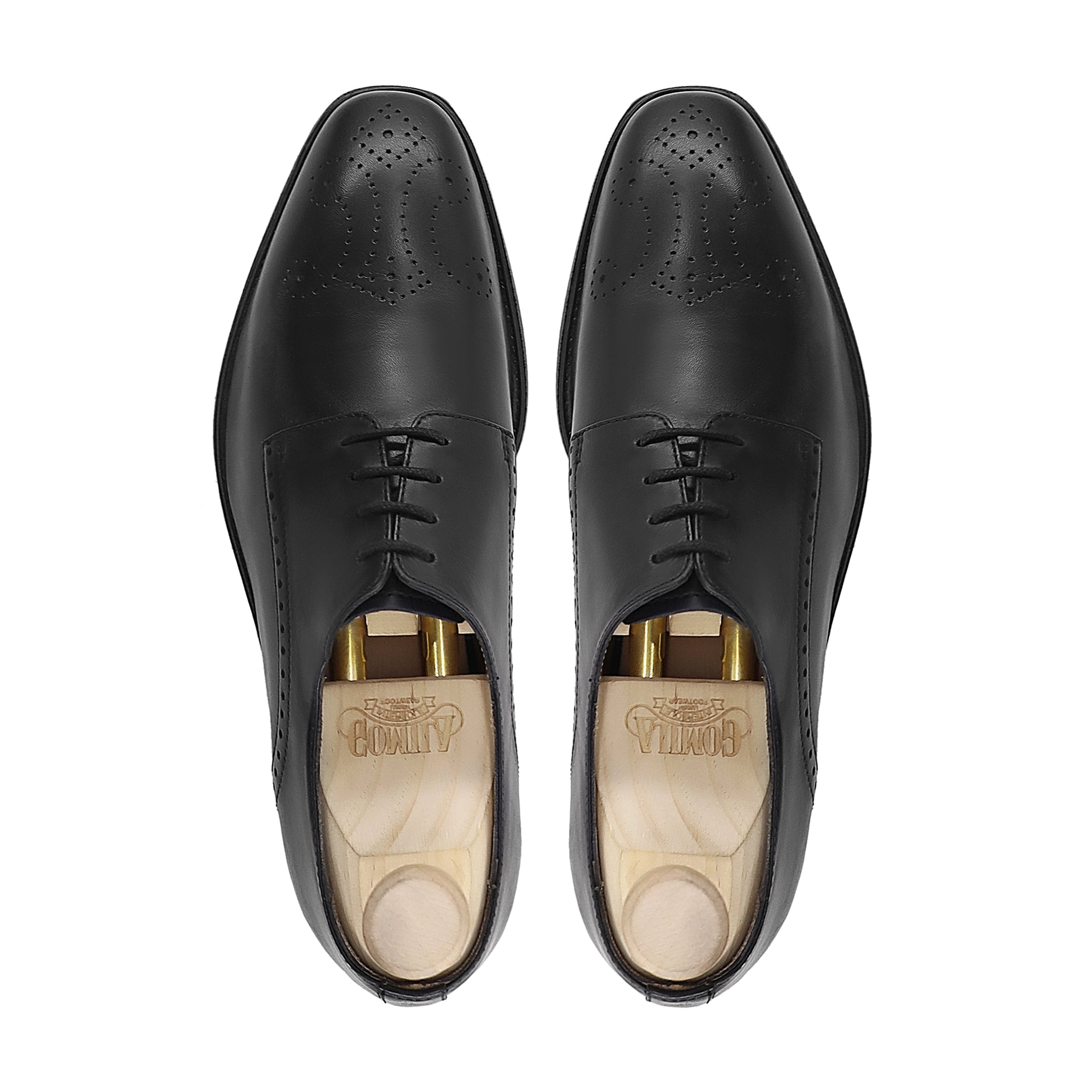 Amaya - Men's Black Calf Leather Derby Shoe