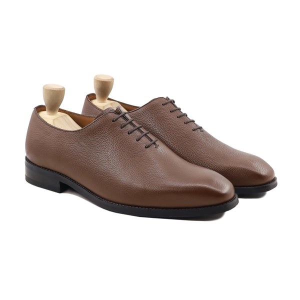 Tromso - Men's Brown Pebble Grain Leather Wholsecut Shoe