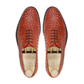 Haru - Men's Tan Hand Woven Calf Leather Wholecut Shoe
