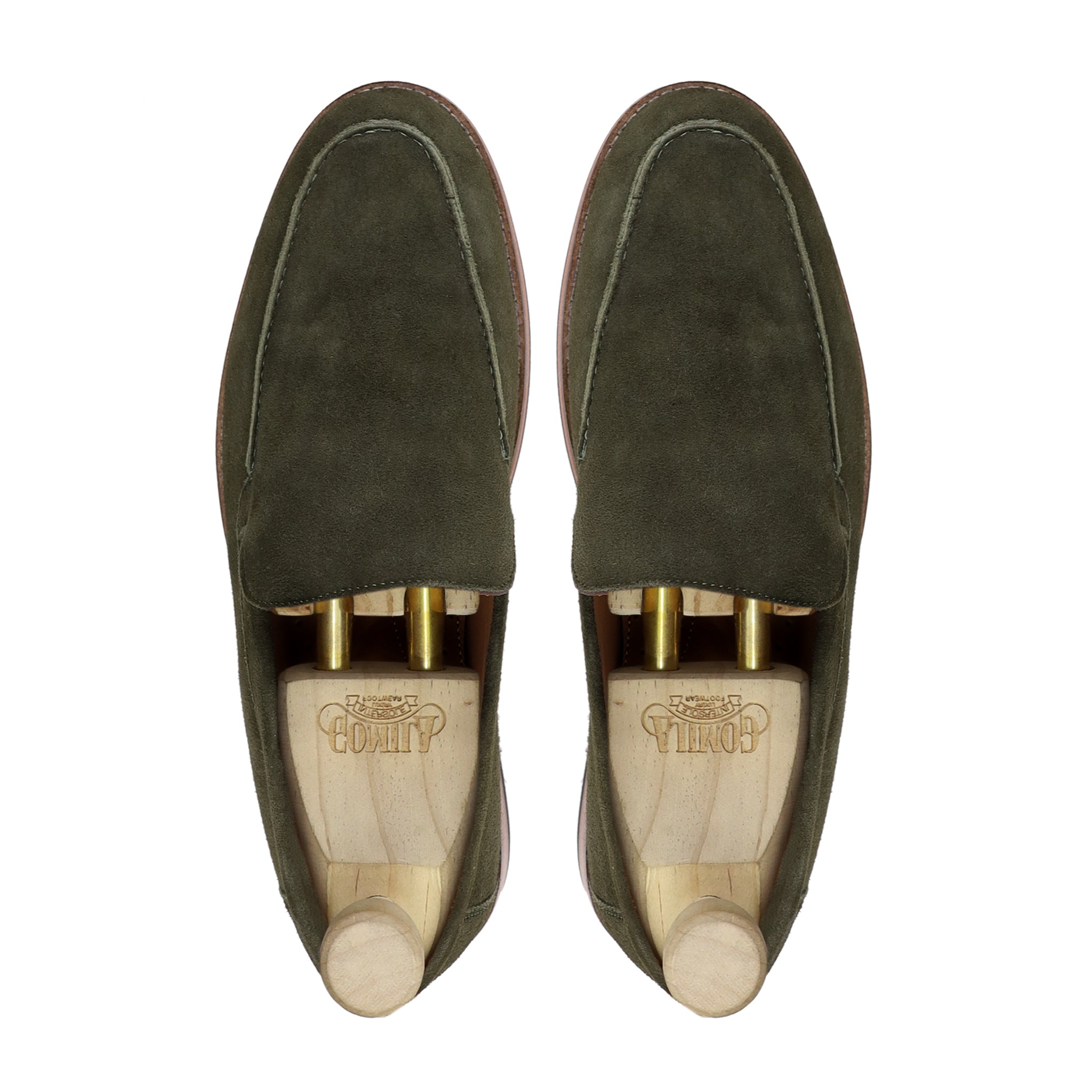 Lub - Men's Olive green Kid Suede Loafer