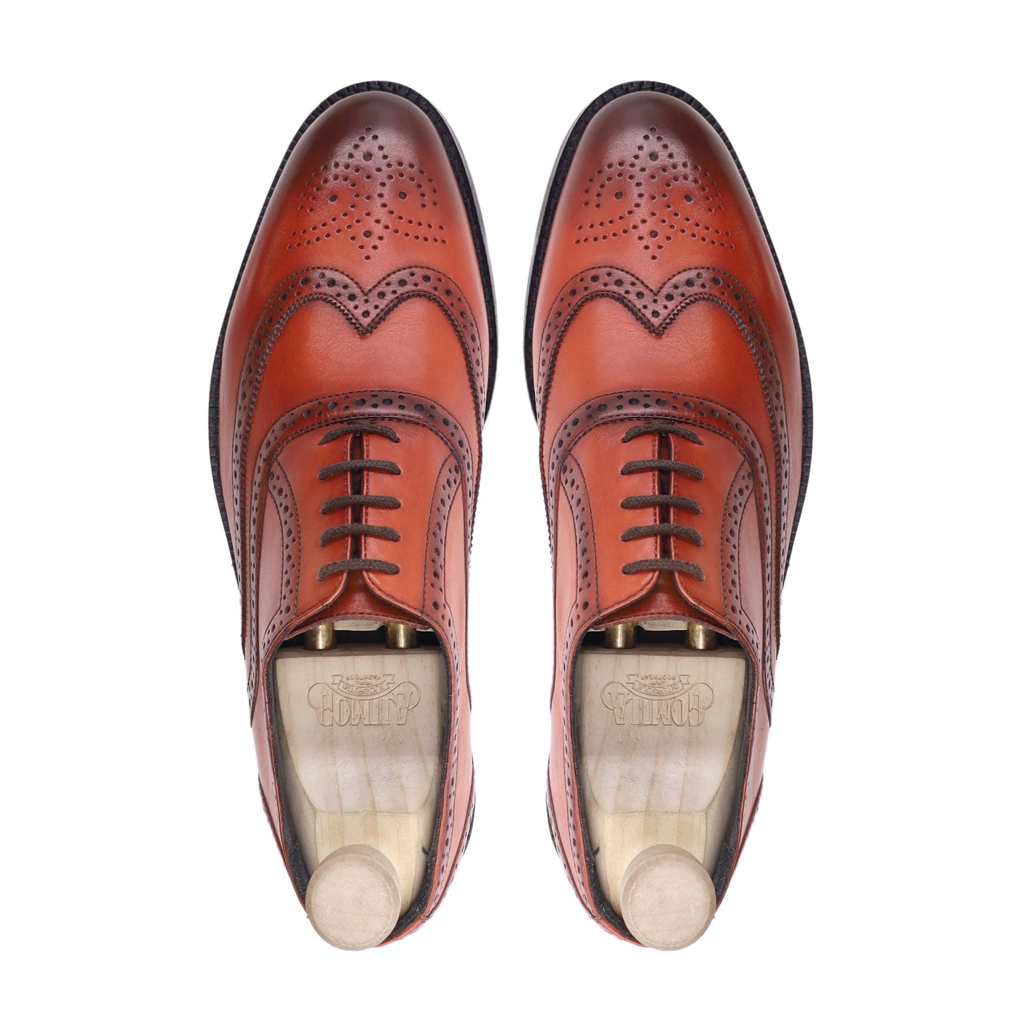 Ales - Men's Orange Tan Calf Leather Oxford Shoe