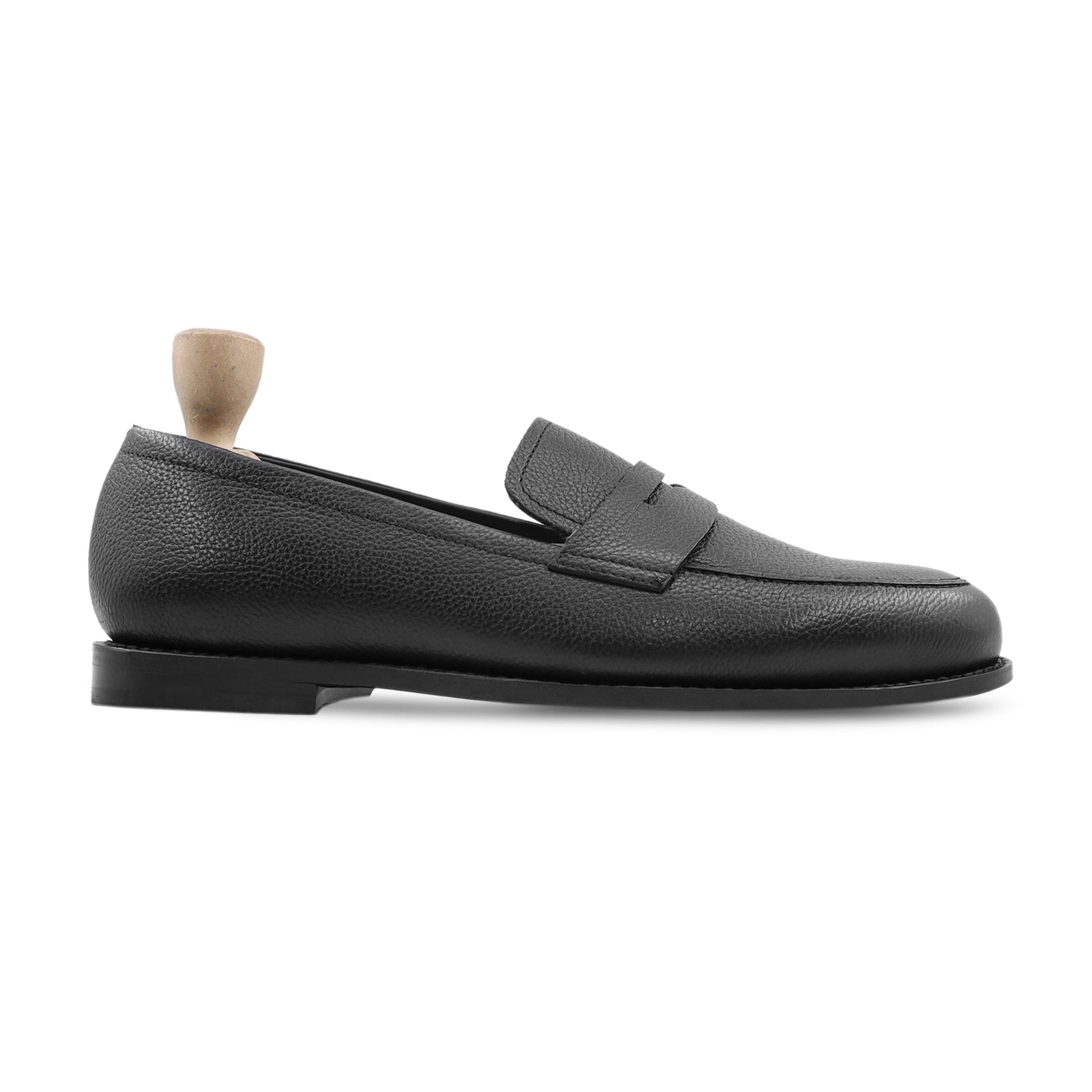 Postojna - Men's Black Pebble Grain Leather Loafer - Goodyear Welted