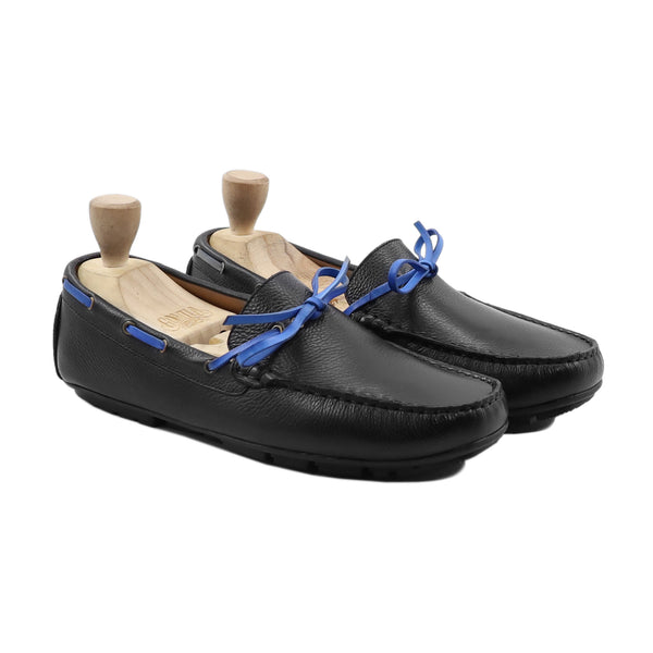 Jocina - Men's Black Pebble Grain Leather Driver Shoe