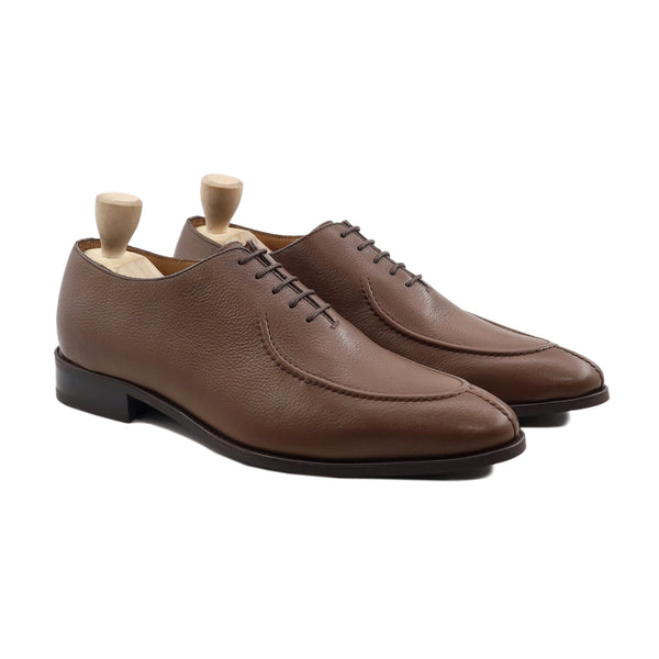 Torun - Men's Brown Pebble Grain Leather Wholecut