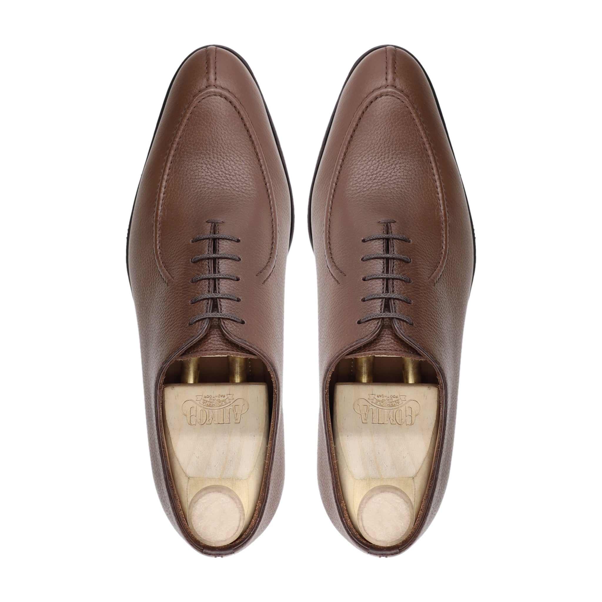 Torun - Men's Brown Pebble Grain Leather Wholecut