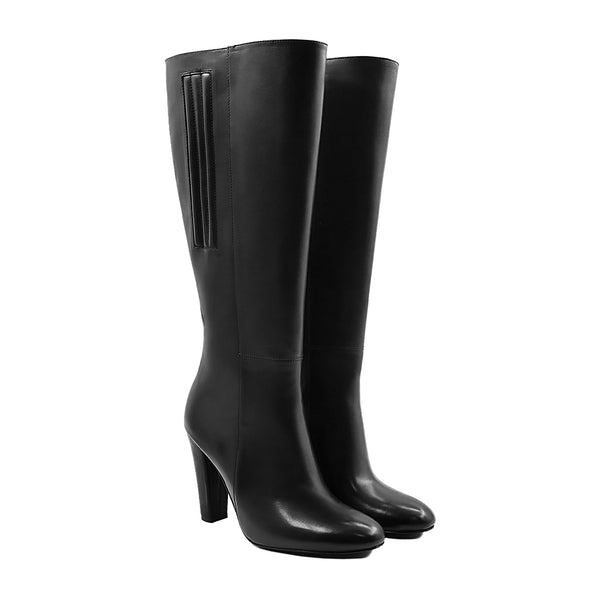 Windom - Ladies Black Calf Leather Long Boot
