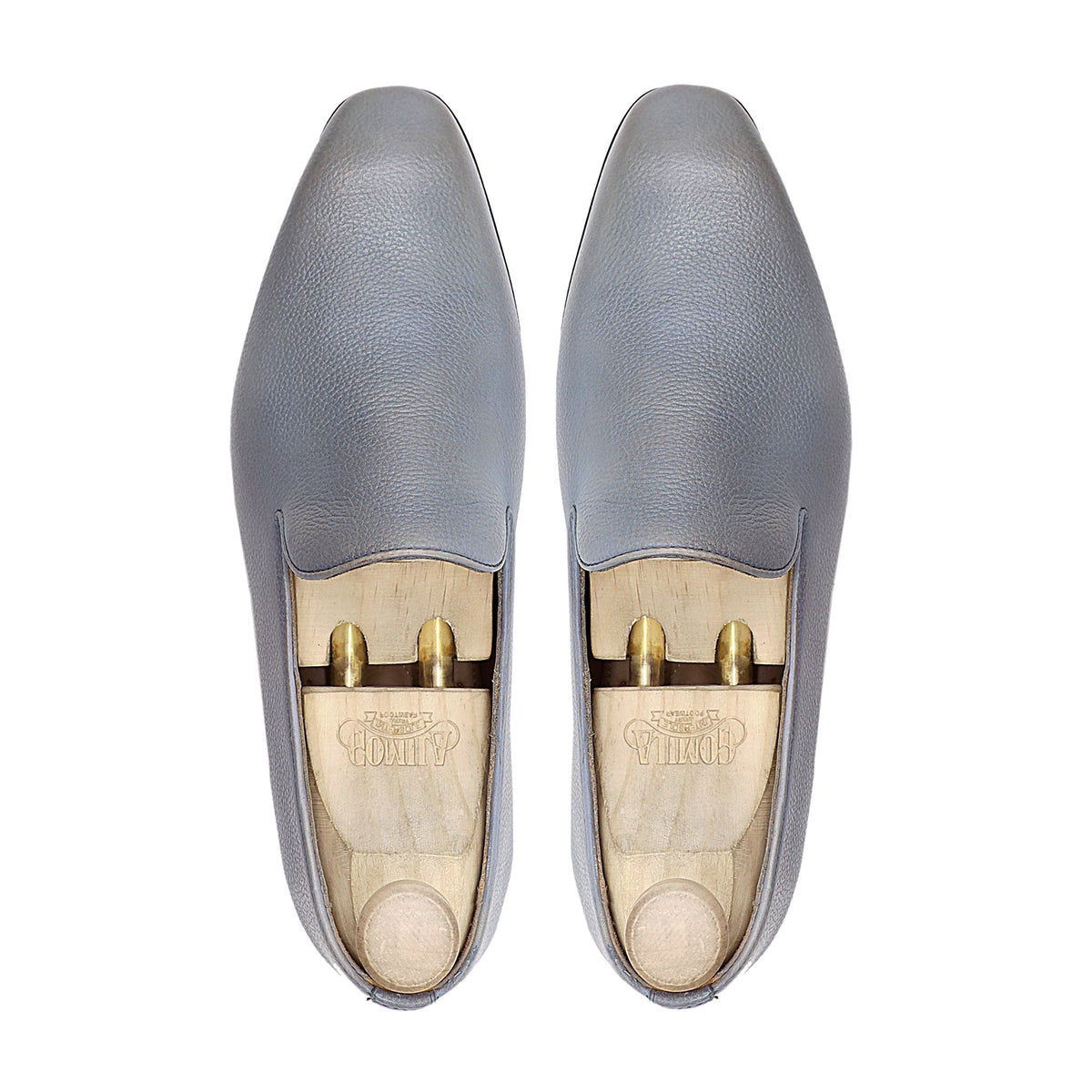 Brecken - Men's Grey Pebble Grain Leather Loafer