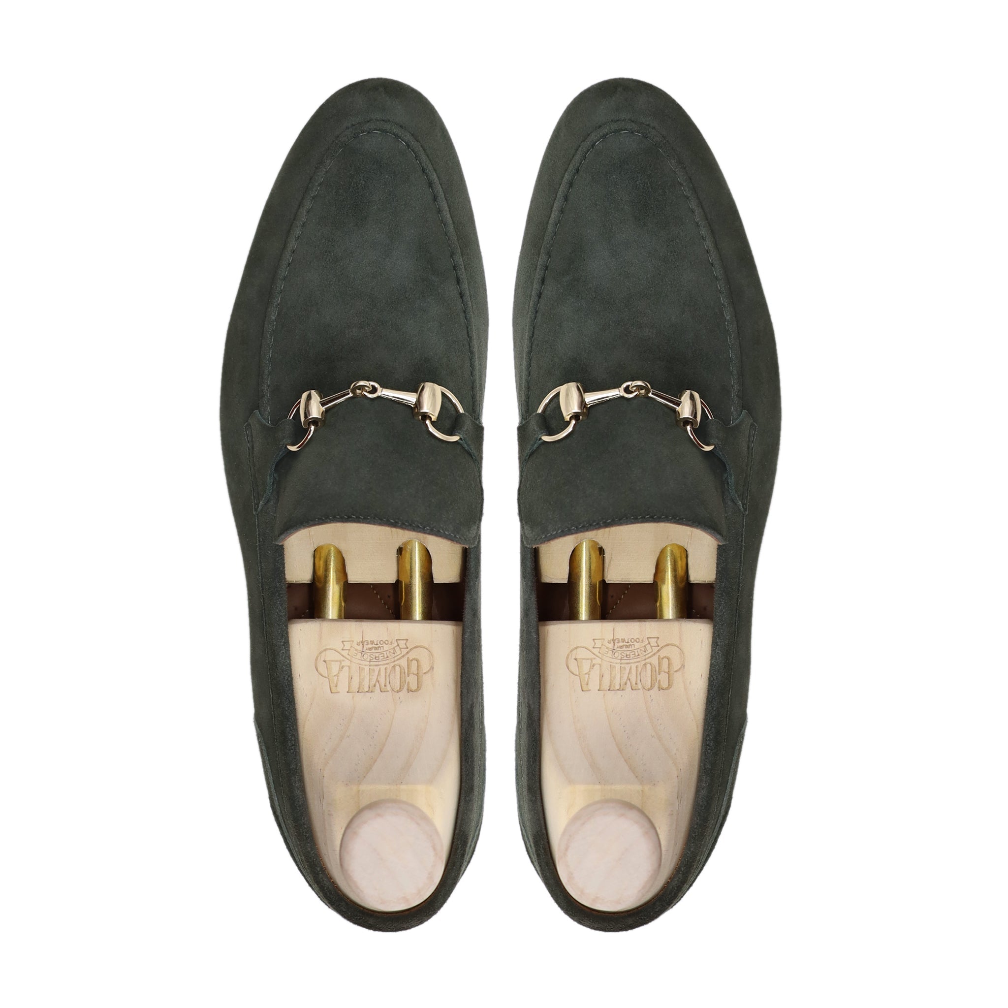 Grimsle - Men's Olive Green Kid Suede Loafer