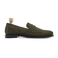Treb - Men's Olive Green Kid Suede Loafer - Goodyear Welted