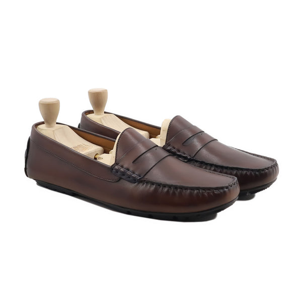 Tuscan - Men's Dark Brown Calf Leather Driver Shoe