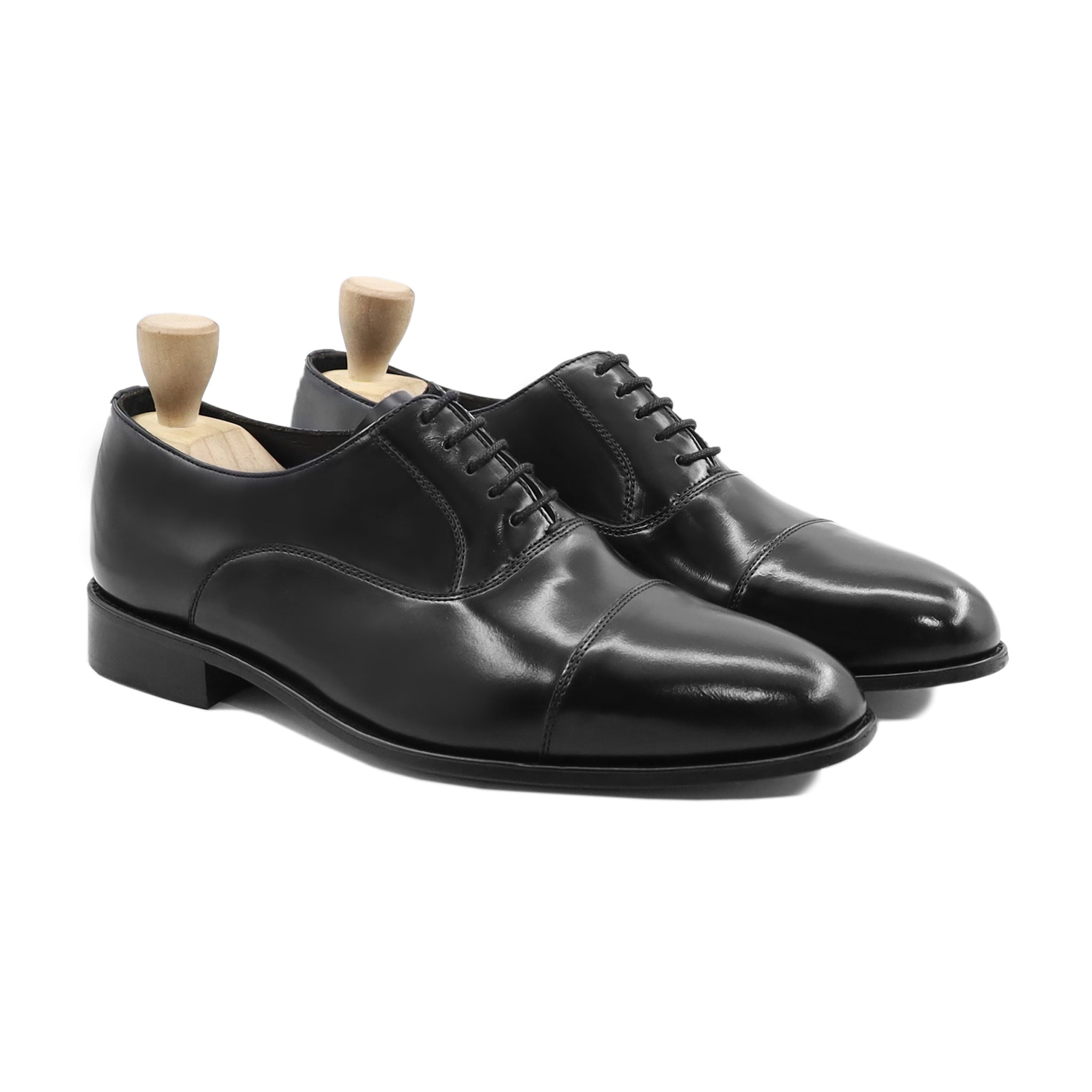 Hillerrod - Men's Black Box Leather High Shine Oxford Shoe