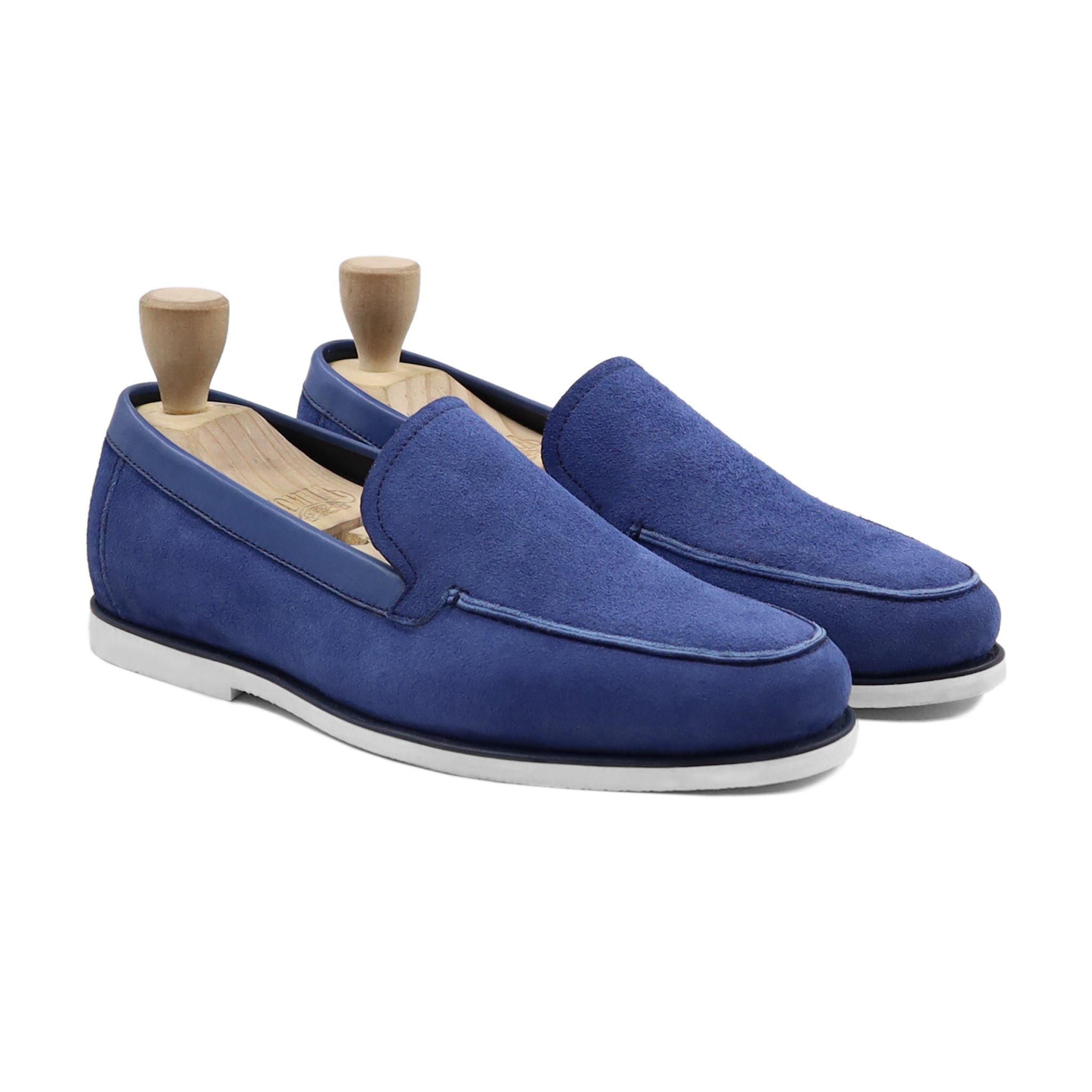 Brussels - Men's Light Blue Kid Suede Loafer