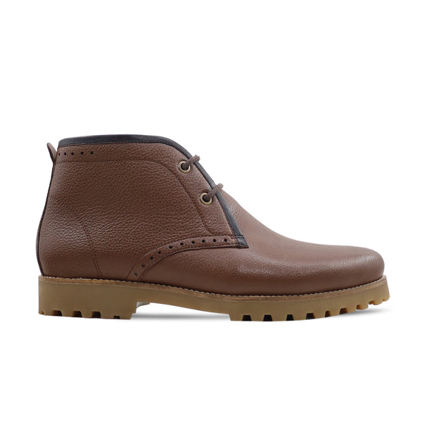 Loke - Men's Brown Pebble Grain Chukka Boot