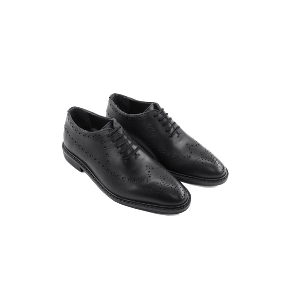 Pecora- Kid's Black Calf Leather Wholecut Shoe (5-12 Years Old)