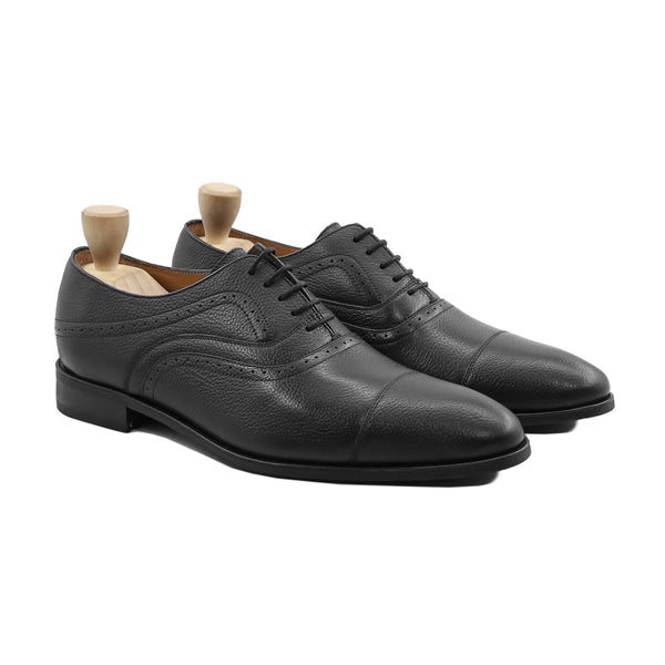 Bregenz - Men's Black Pebble Grain Leather Oxford Shoe