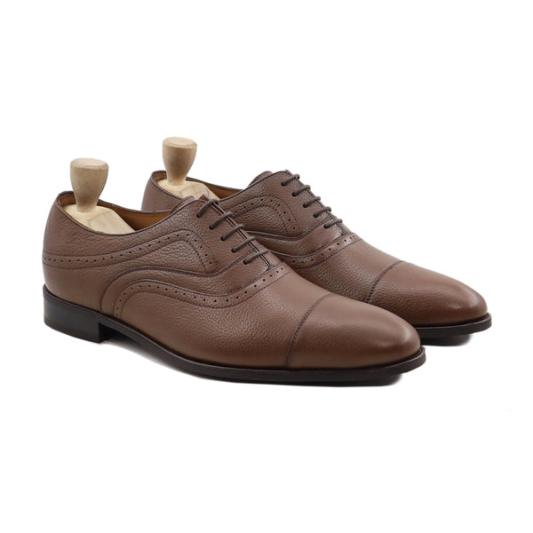 Bregenz - Men's Brown Pebble Grain Leather Oxford Shoe