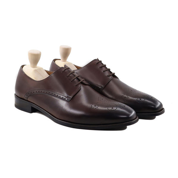 Pittney - Men's Burnished Dark Brown Calf Leather Derby Shoe