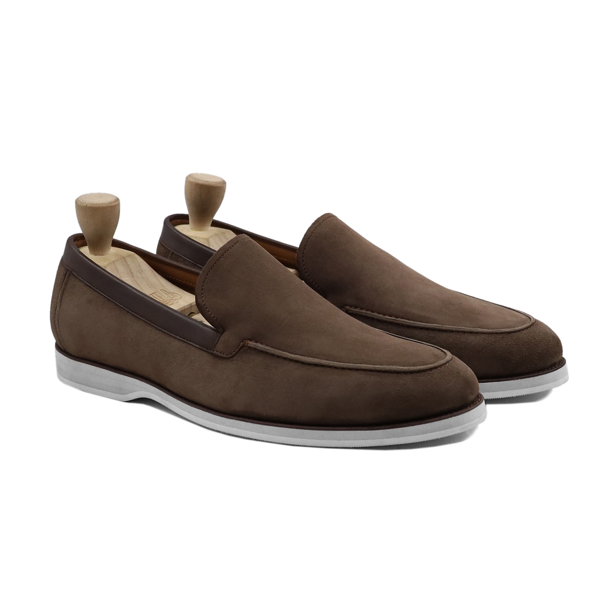 Heraklion - Men's Dark Brown Kid Suede Loafer